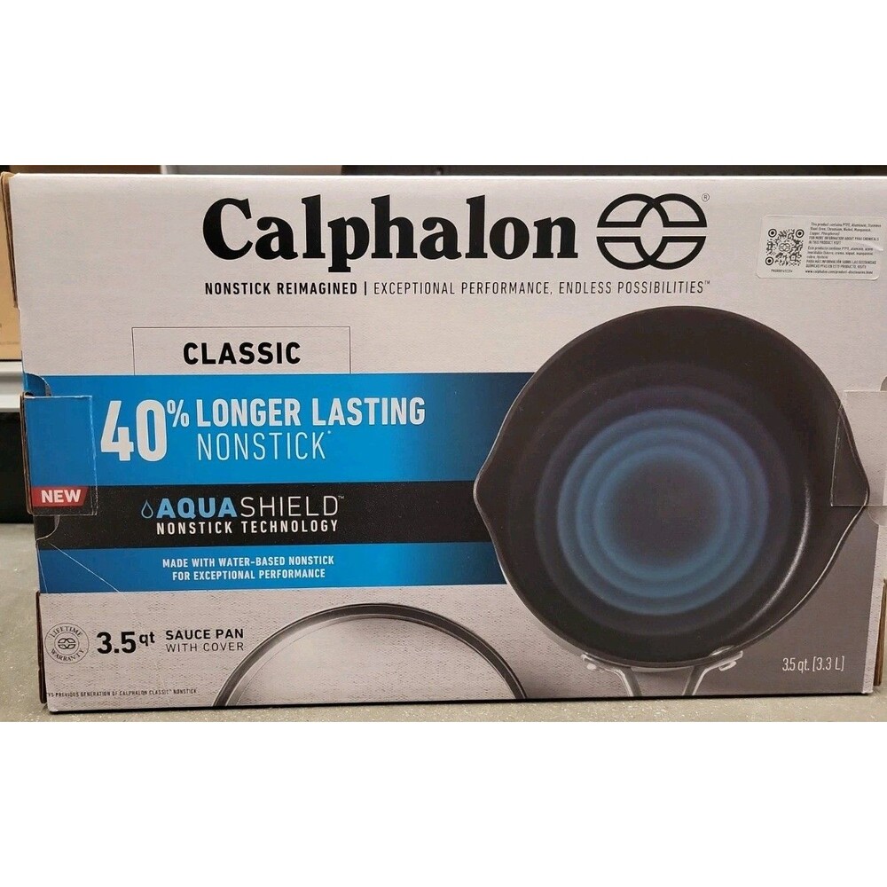 Calphalon 3.5 Quart Hard Anodized Nonstick Saucepan with Lid, Black Pan Cooking